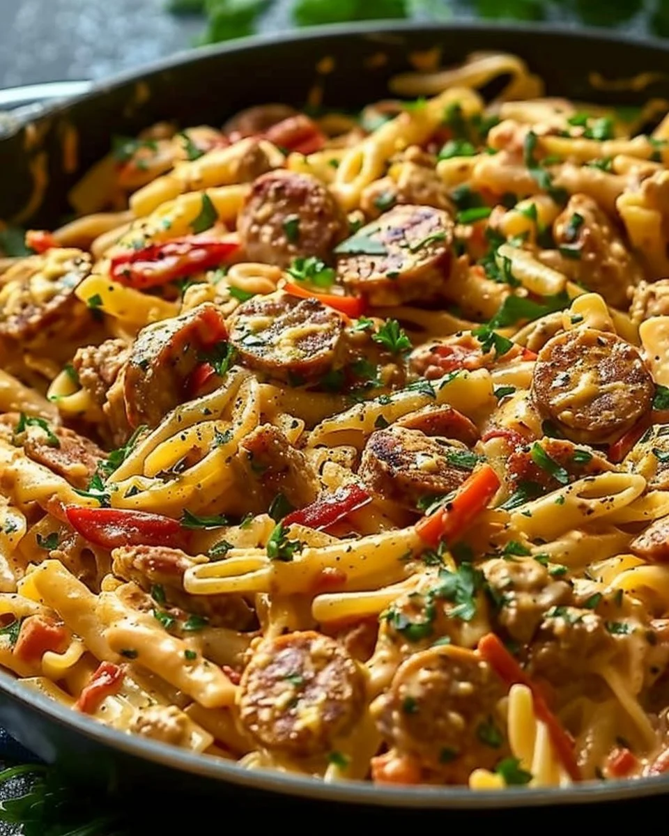One-Pot Creamy Spicy Cajun Sausage Pasta
