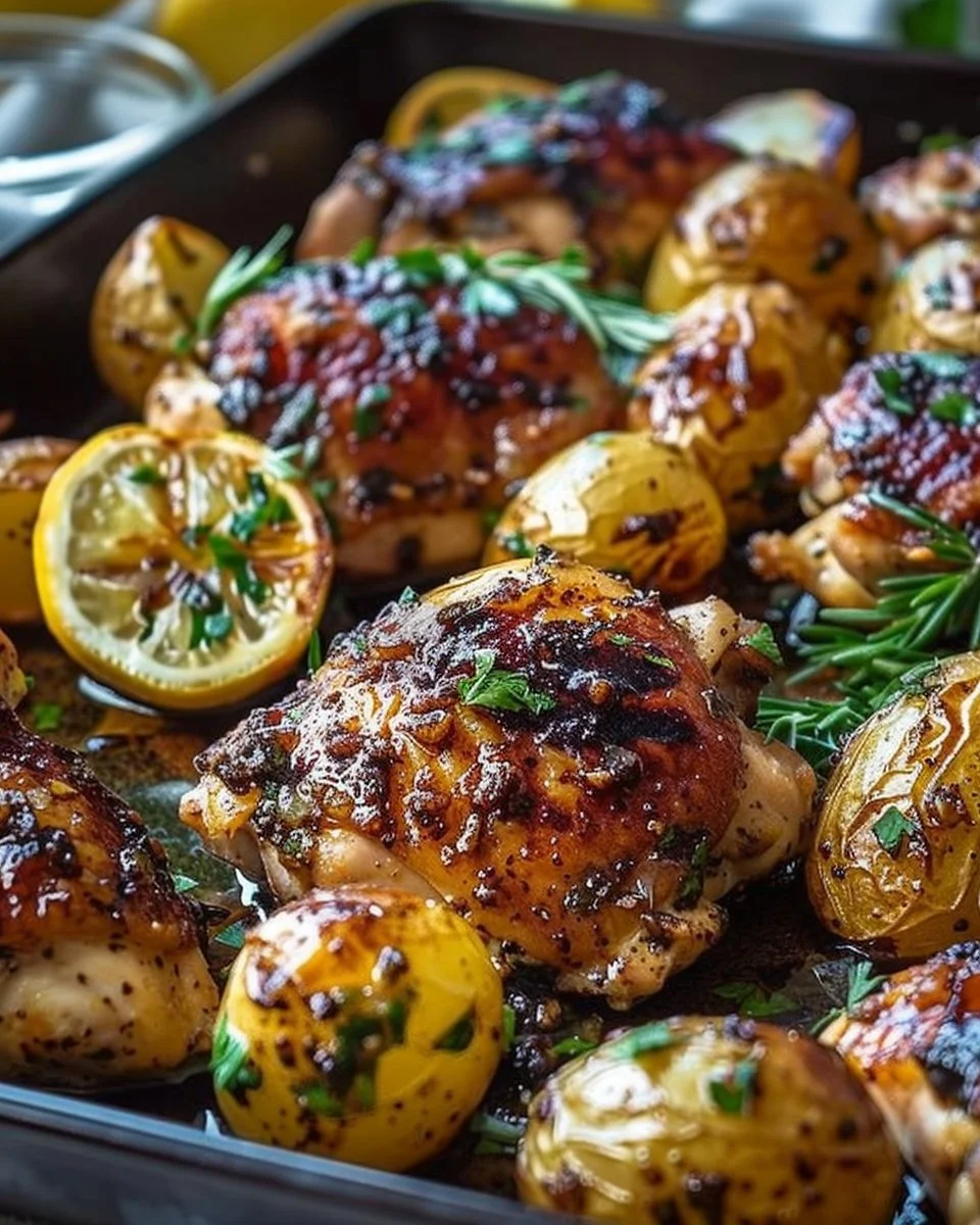 Sheet Pan Lemon Balsamic Chicken and Potatoes