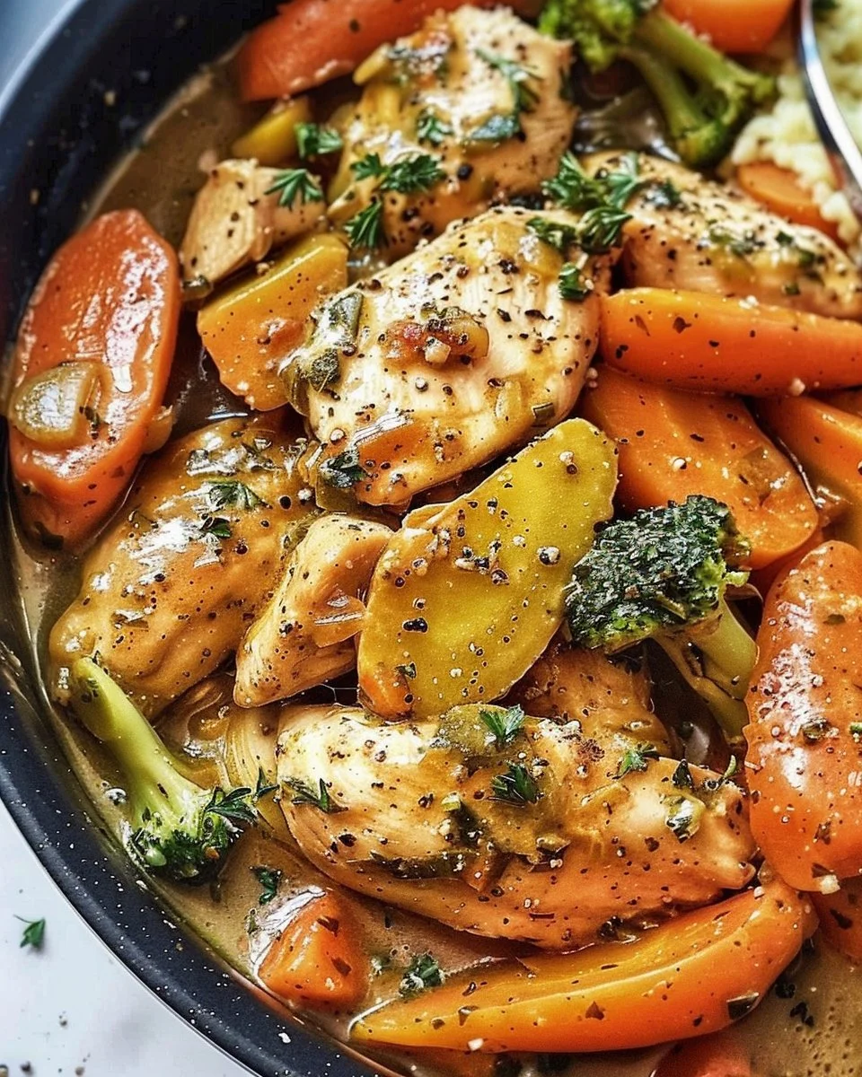 Slow Cooker Garlic Butter Chicken and Veggies