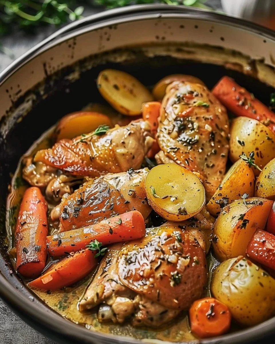 Slow Cooker Garlic Butter Chicken and Veggies