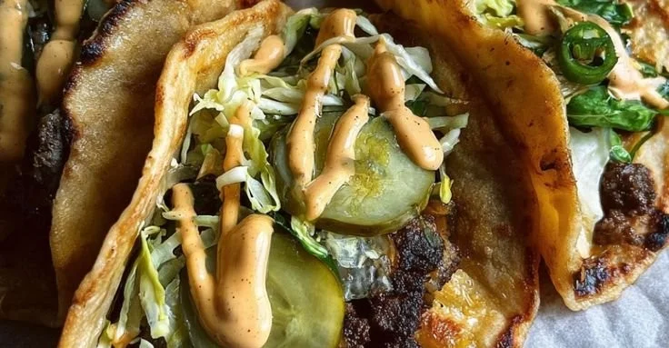 Sourdough Smash Burger Tacos with Sharp Cheddar: A Crispy, Cheesy Twist on Taco Night