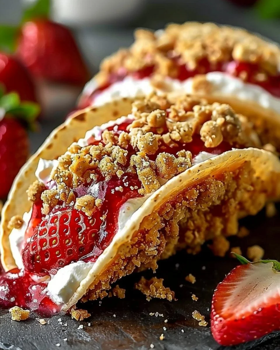 Strawberry Crunch Cheesecake Tacos