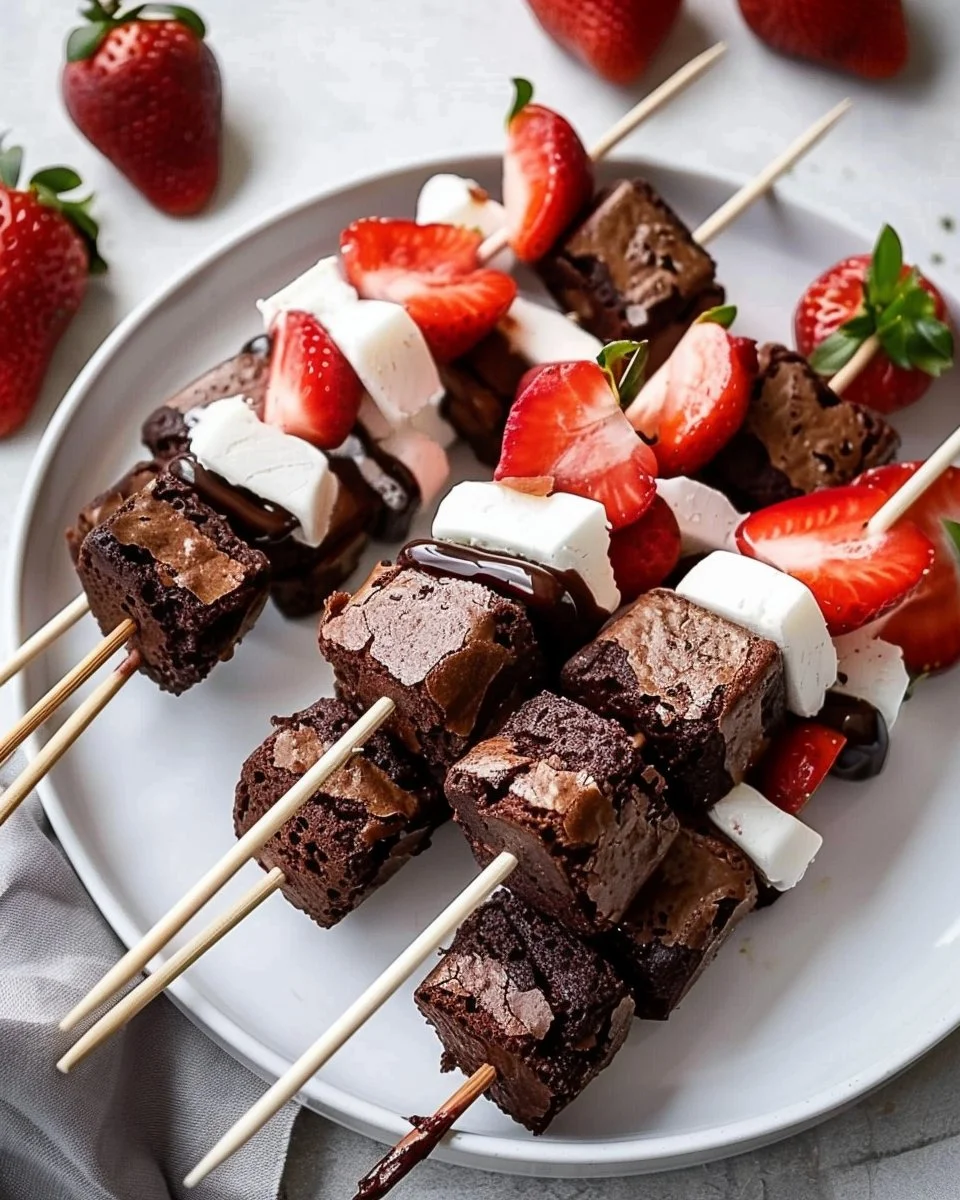 Sweet Strawberry Brownie Kabobs for Effortless Party Fun