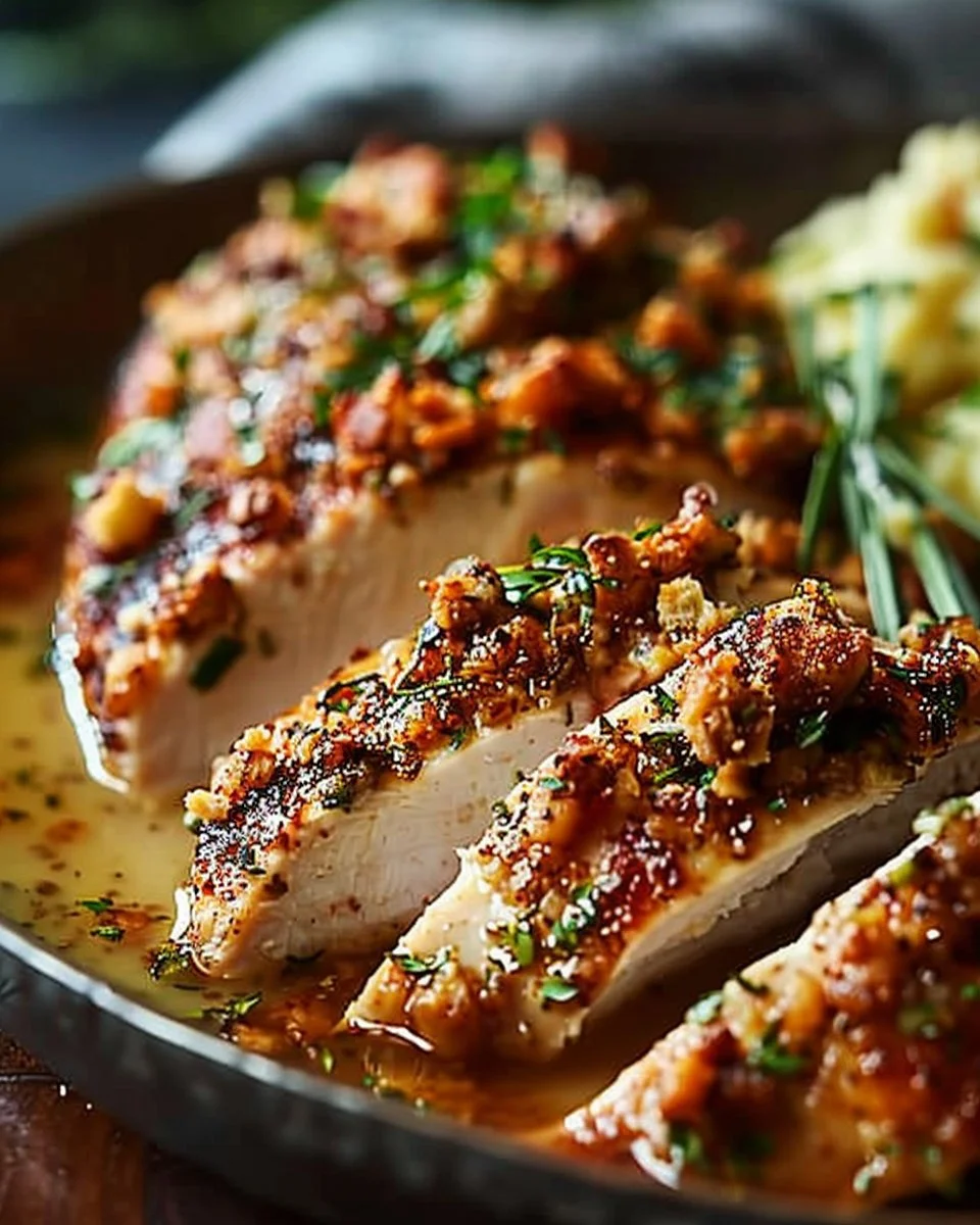 Walnut-Herb Crusted Chicken with Apple Cider Pan Sauce 3 Walnut-Herb Crusted Chicken with Apple Cider Pan Sauce