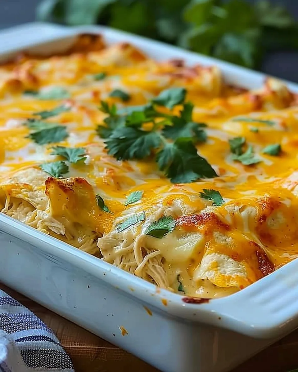 White Chicken Enchilada Casserole