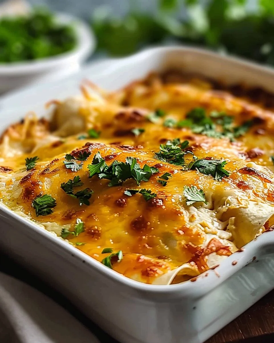 White Chicken Enchilada Casserole