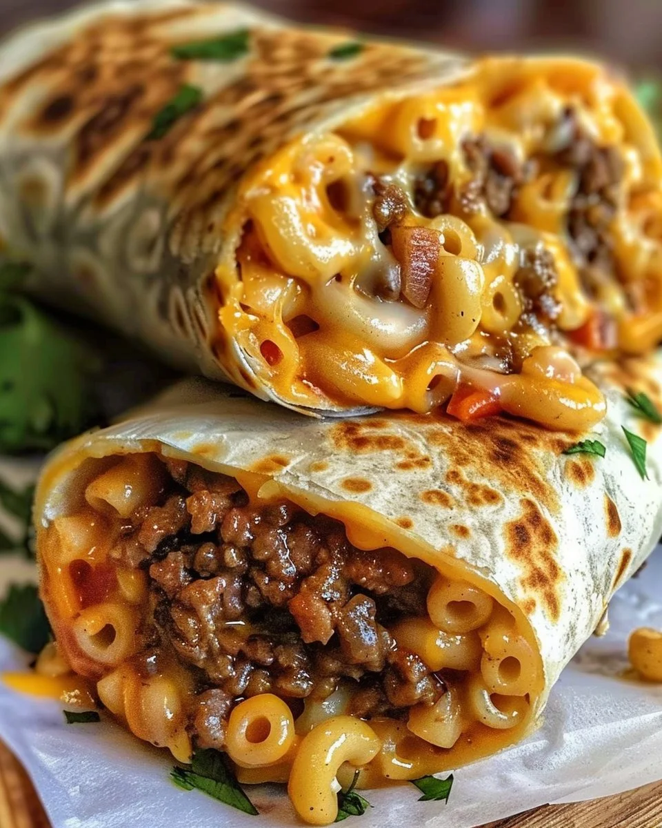 Beef and Mac and Cheese Wraps