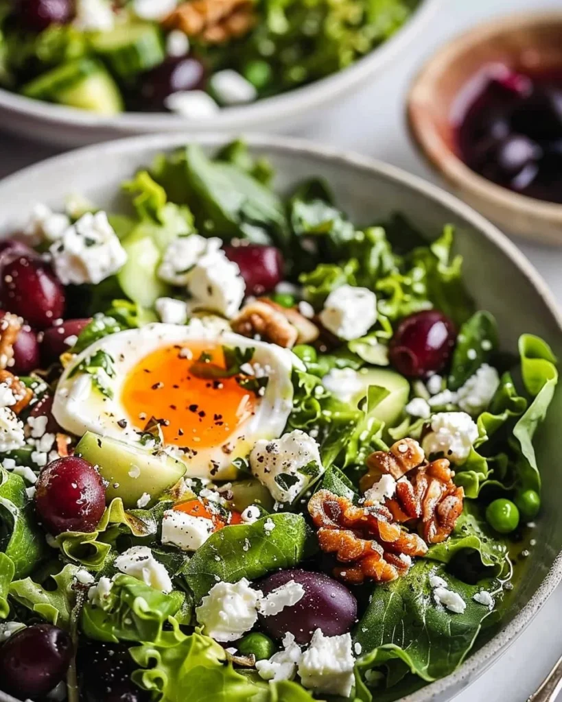 Colorful Easter Spring Salad with Goat Cheese and fresh vegetables