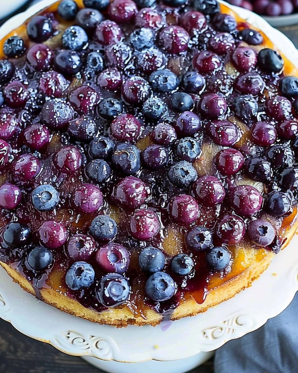 Caramelized Blueberry Upside Down Cake 2 Caramelized Blueberry Upside Down Cake