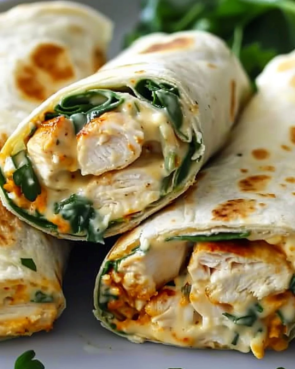 Cheesy Garlic Chicken Wraps