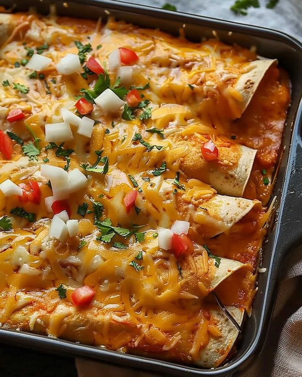 Cheesy Queso Chicken Enchiladas