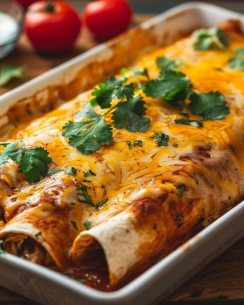 Cheesy Queso Chicken Enchiladas