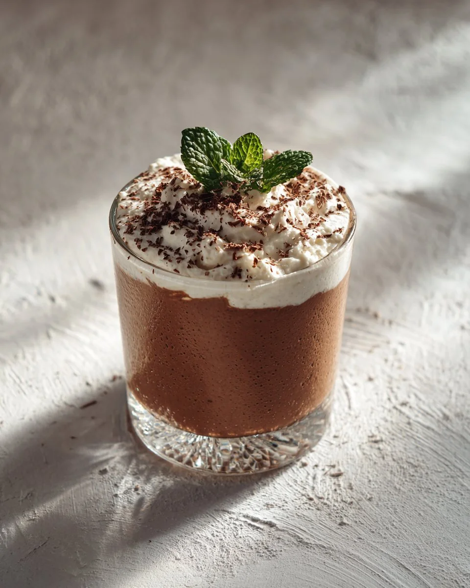 Delicious Cottage Cheese Chocolate Mousse in a dessert cup