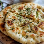 Homemade Cottage Cheese Flatbread served with fresh toppings