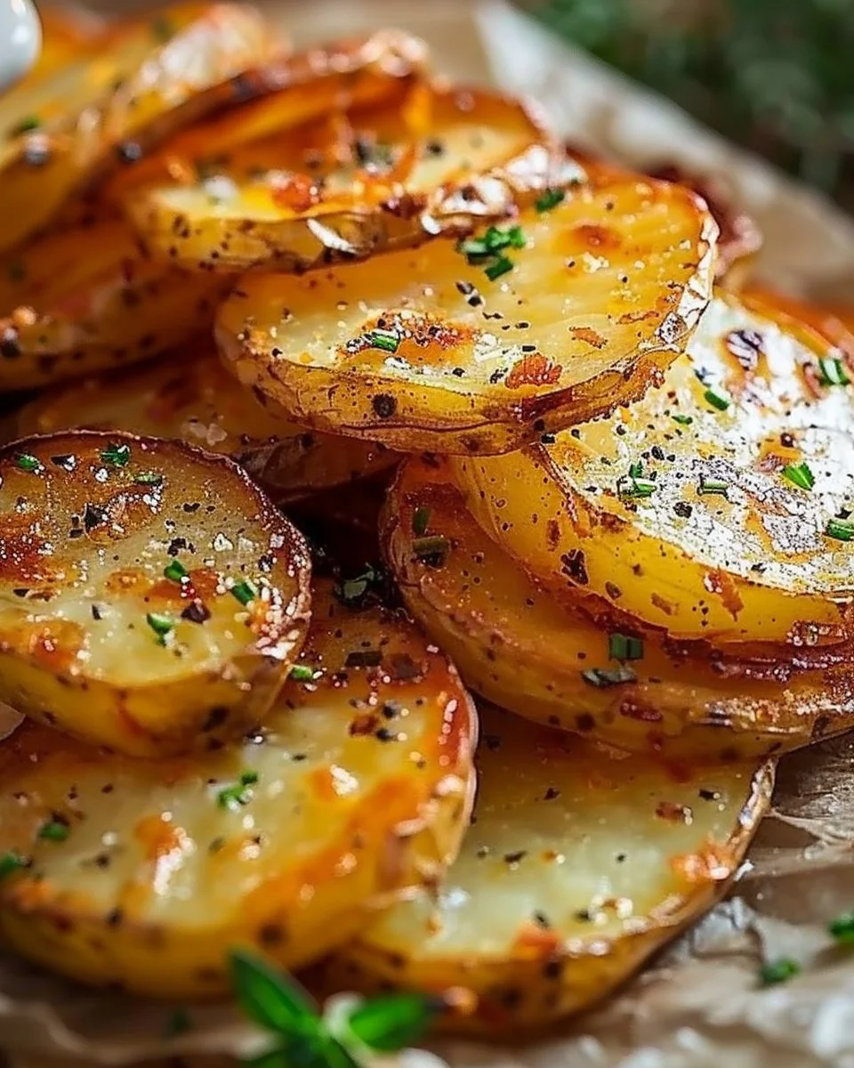 Crispy Sliced Potatoes - Easy Oven Baked Recipe