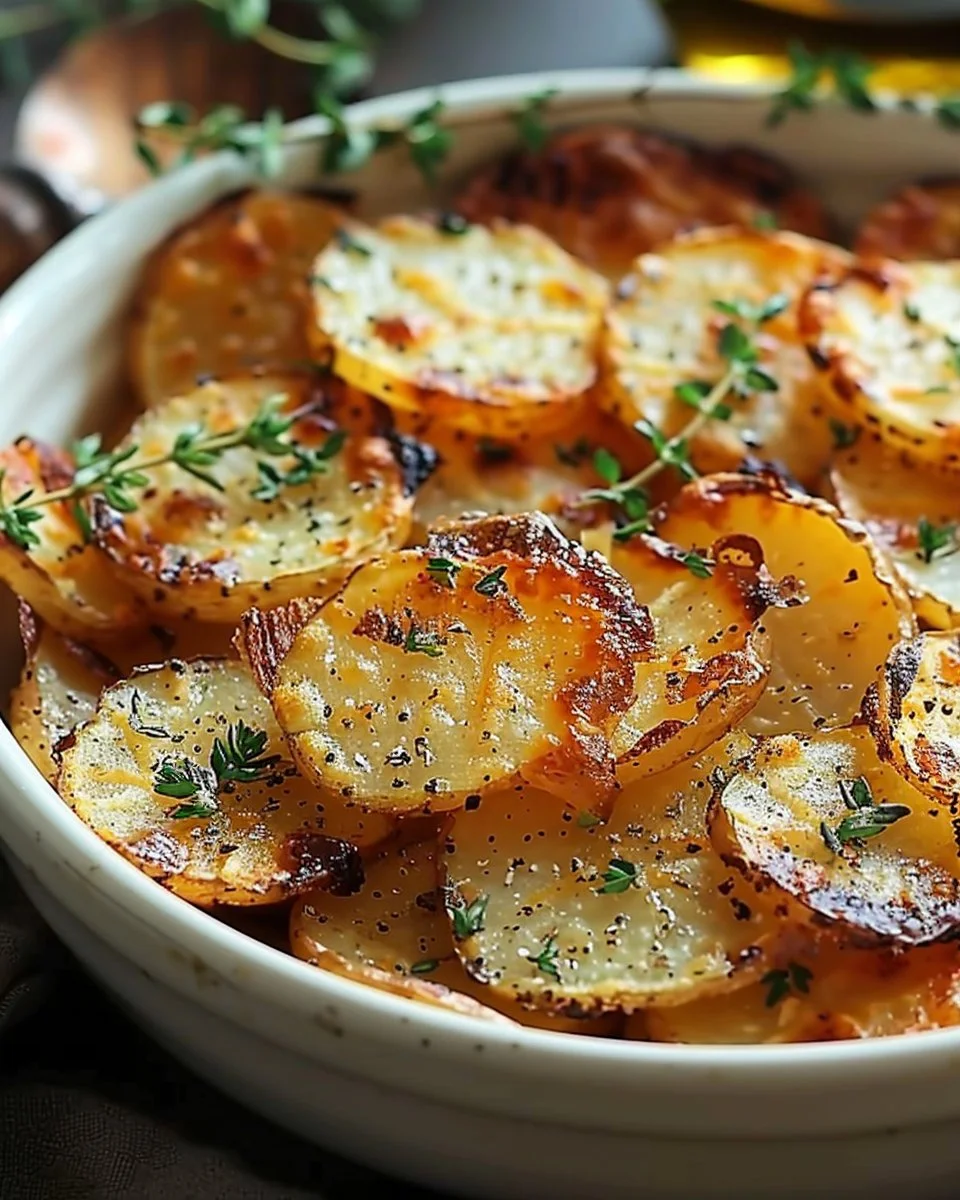 Crispy Sliced Potatoes - Easy Oven Baked Recipe