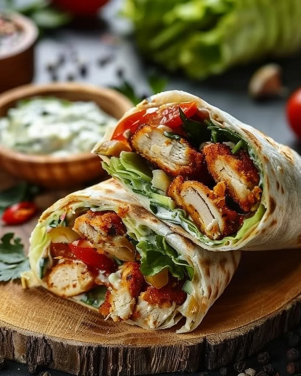 Garlic Chicken Wraps 2 Garlic Chicken Wraps