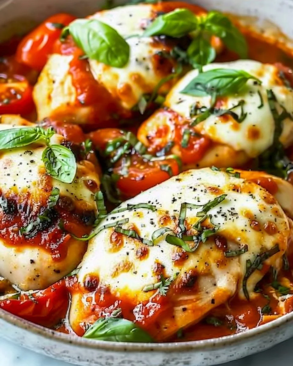 Garlic Tomato Chicken with Mozzarella 2 Garlic Tomato Chicken with Mozzarella