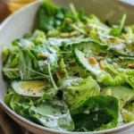 Delicious Green Goddess Salad with fresh greens and a creamy dressing