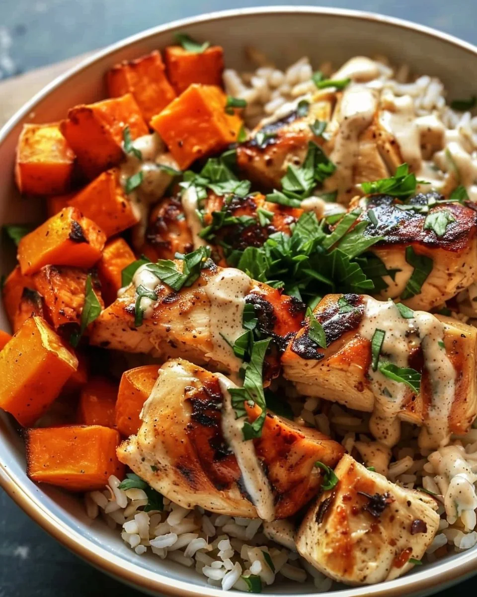 Healthy Chicken & Sweet Potato Rice Bowl