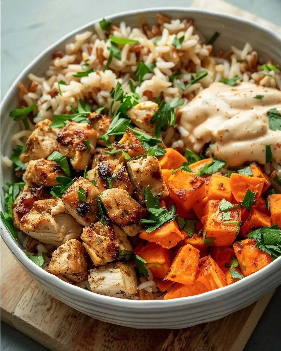 Healthy Chicken & Sweet Potato Rice Bowl