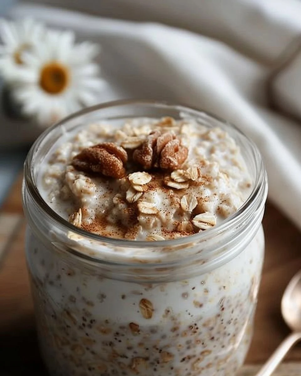 Healthy Cinnamon Roll Overnight Oats 2 Healthy Cinnamon Roll Overnight Oats