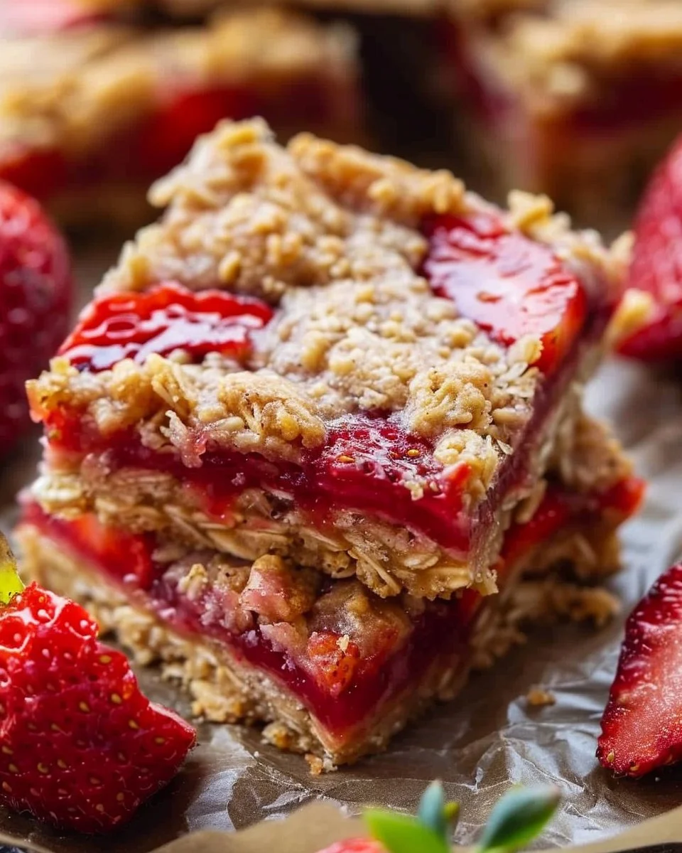 Healthy Strawberry Breakfast Bars 1 Healthy Strawberry Breakfast Bars