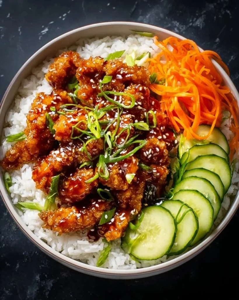 Plate of healthy Thai chicken with vegetables and herbs