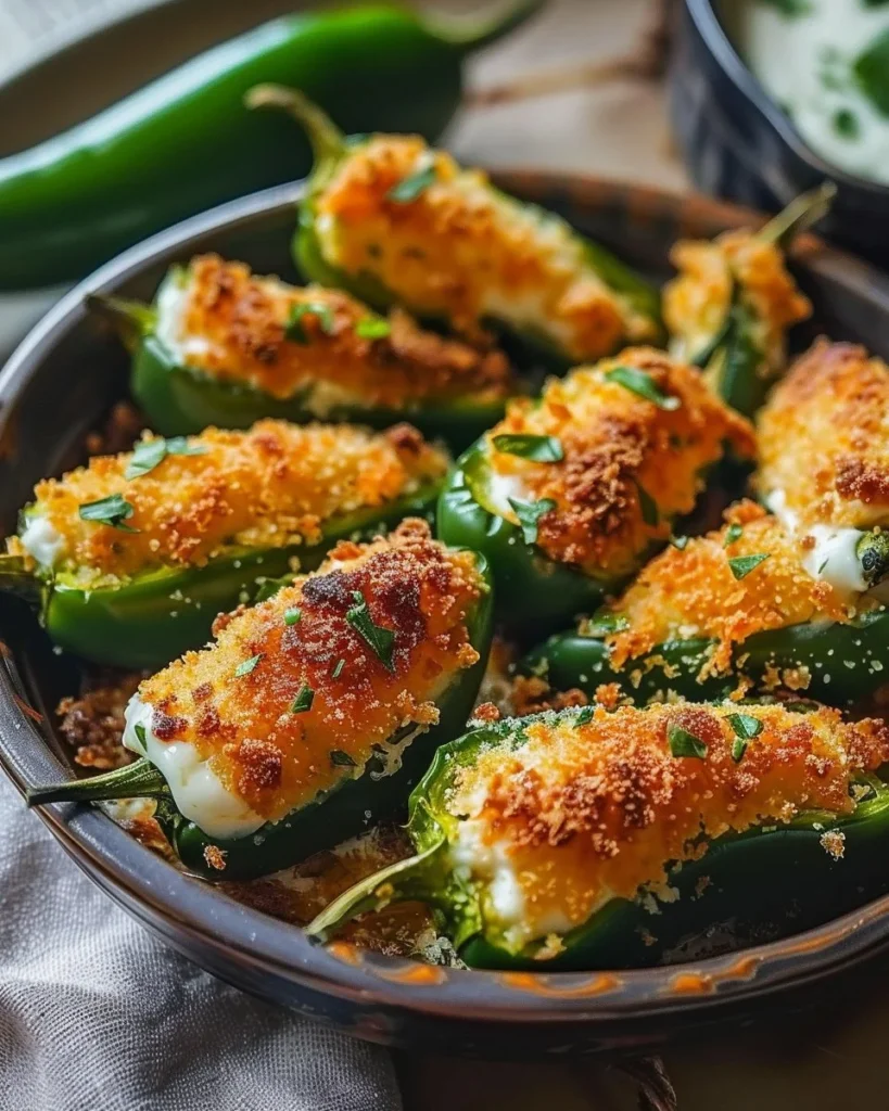 Plate of homemade crispy jalapeño poppers ready to be served