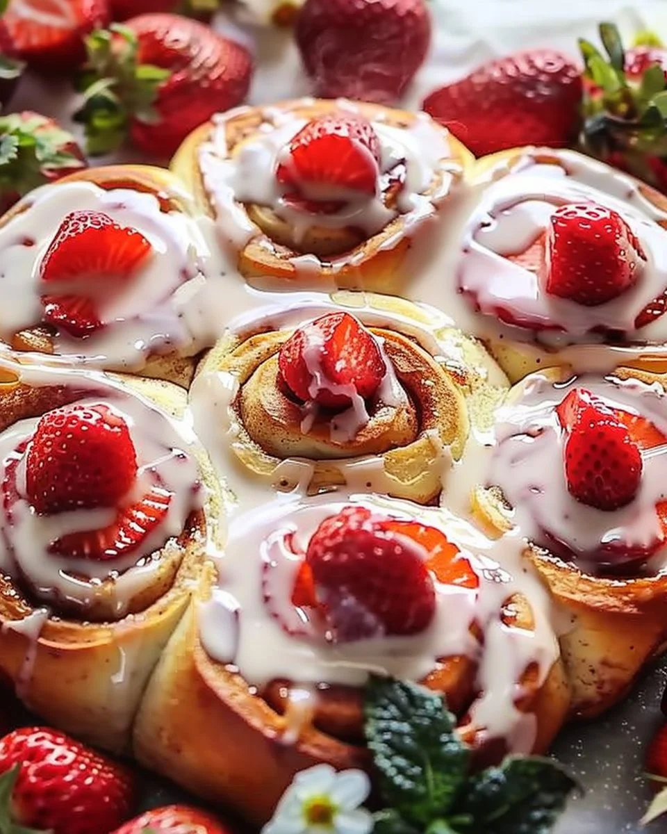 Homemade Strawberry Cinnamon Rolls