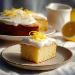 Deliciously moist lemon sheet cake topped with zesty frosting.