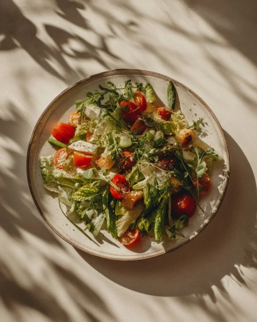 Colorful Mediterranean Salad with fresh vegetables and feta cheese