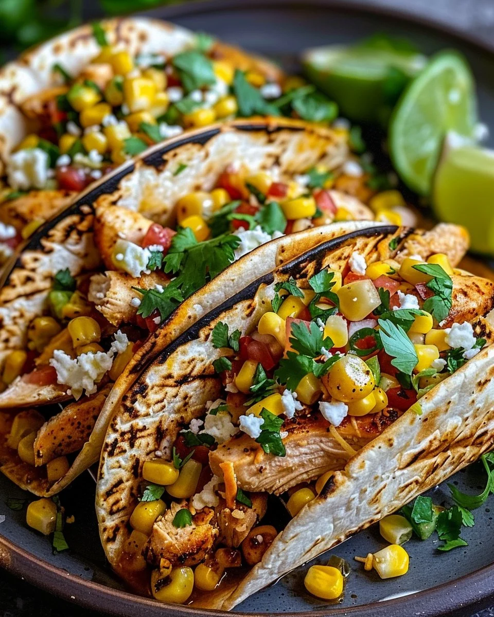 Mexican Street Corn Chicken Tacos