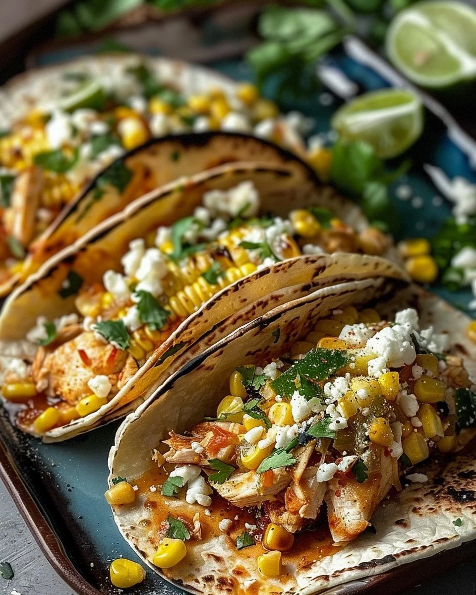 Mexican Street Corn Chicken Tacos