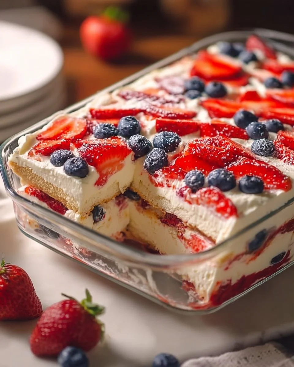 No Bake Summer Berry Icebox Cake