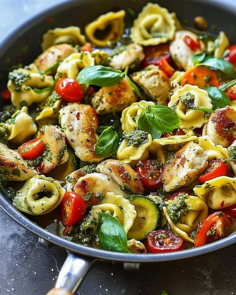 One-Pan Pesto Chicken, Tortellini, and Veggies 2 One-Pan Pesto Chicken, Tortellini, and Veggies
