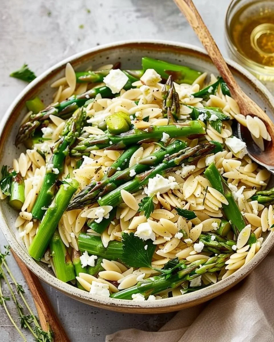 Orzo Salad with Asparagus and Feta