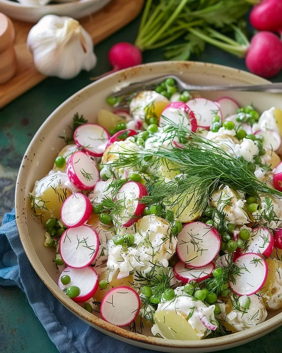 Potato salad with radishes