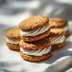 Freshly baked sourdough oatmeal cream pies with creamy filling