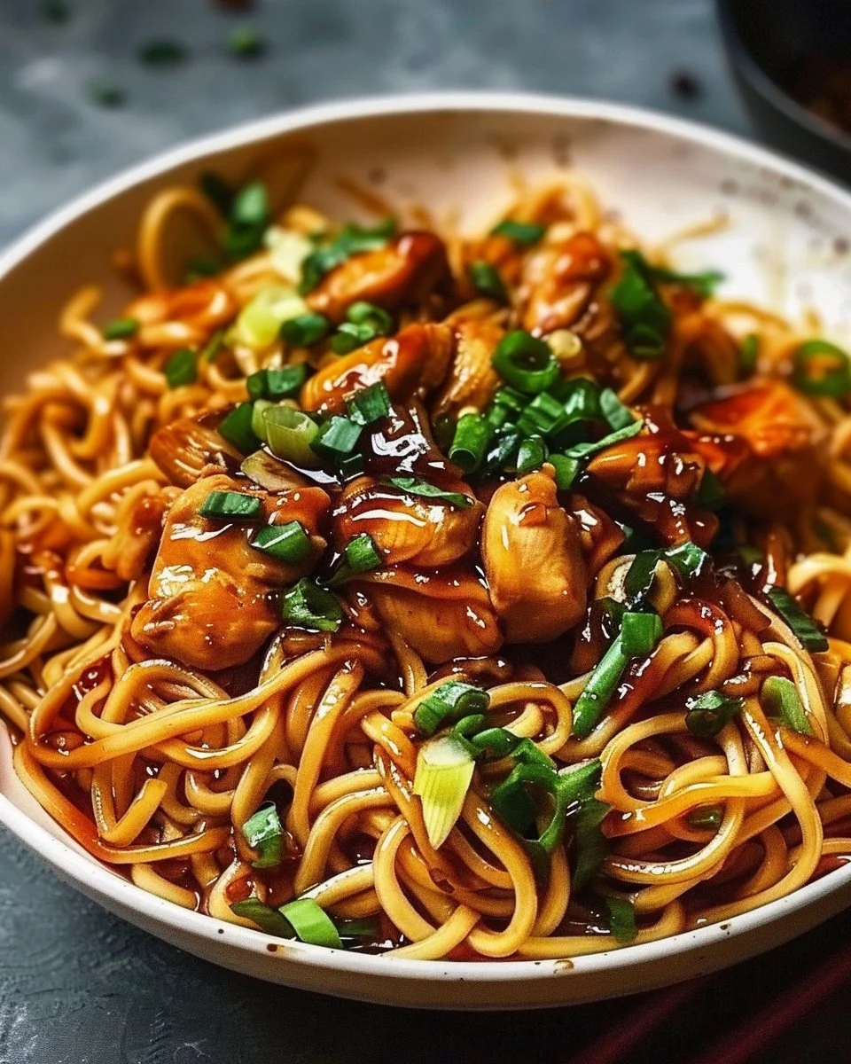 Sticky Garlic Chicken Noodles