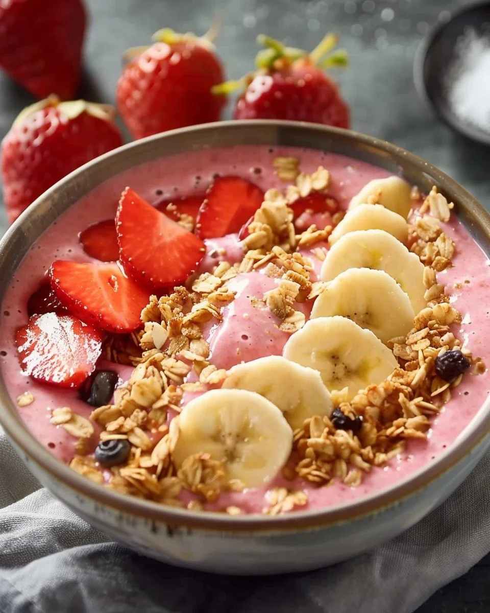 Strawberry Banana Smoothie Bowl 1 Strawberry Banana Smoothie Bowl