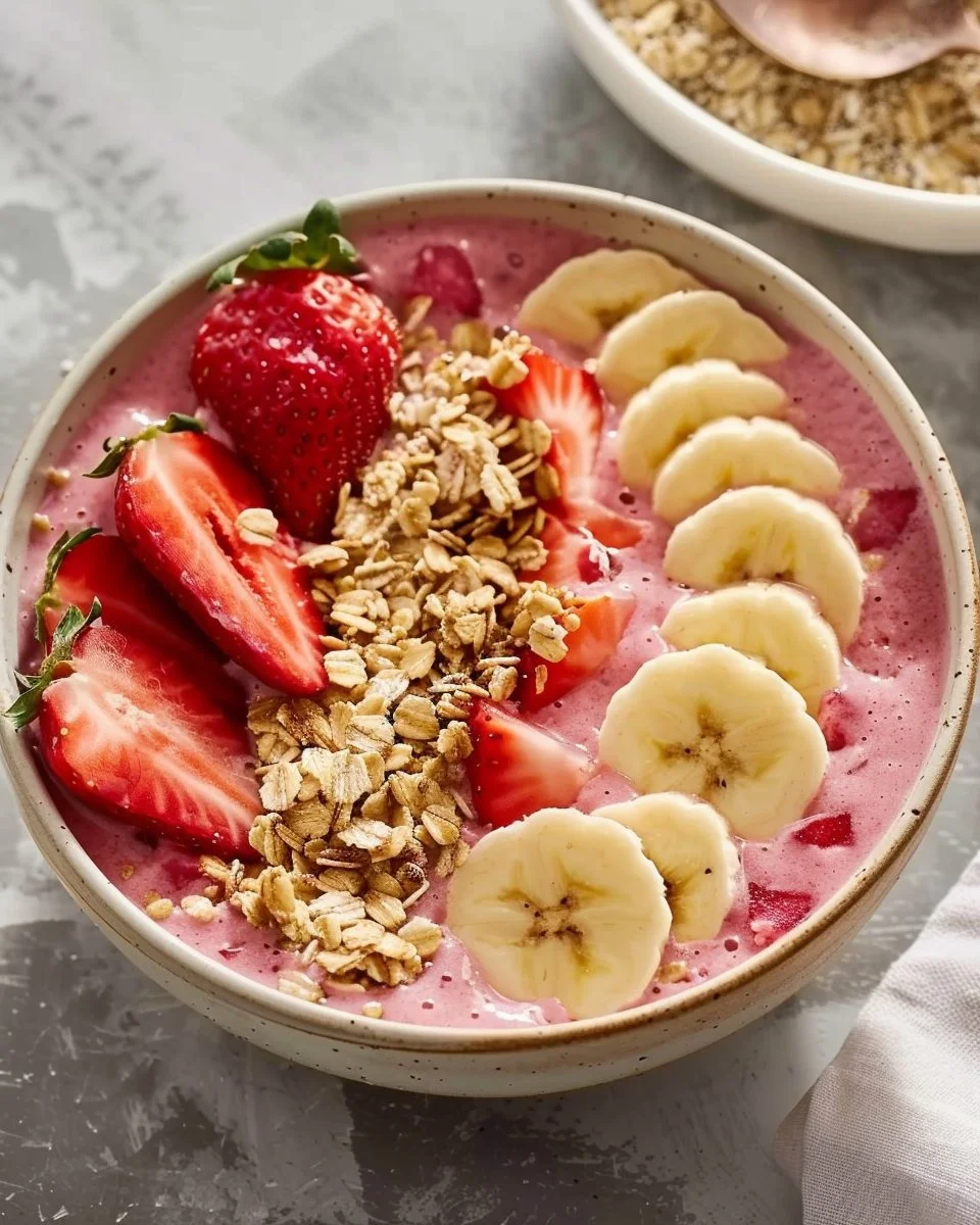Strawberry Banana Smoothie Bowl 2 Strawberry Banana Smoothie Bowl
