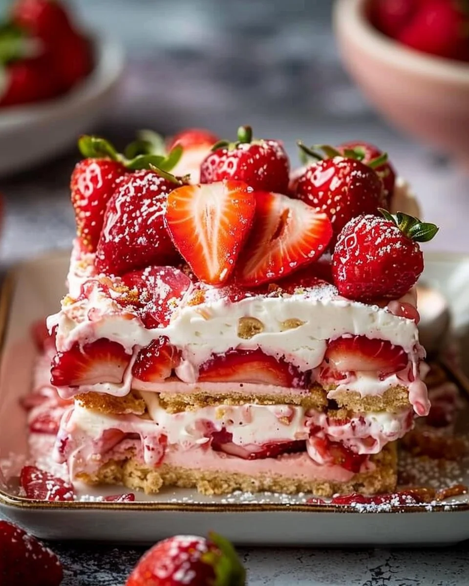 Strawberry Cream Cheese Icebox Cake