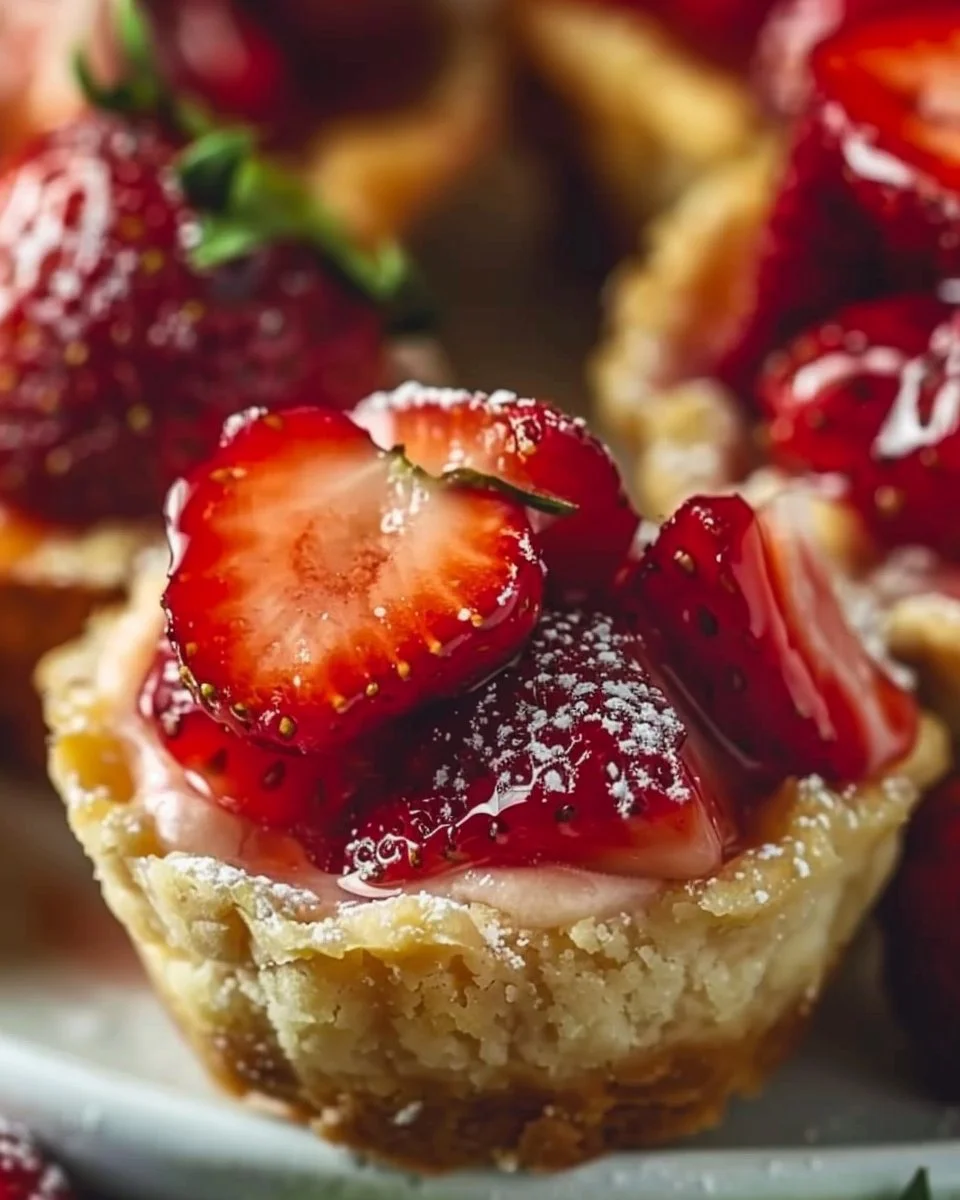 Delicious strawberry pie bites with fresh strawberries and flaky crust