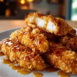 Crispy Air Fryer Honey Butter Garlic Tenders served on a plate