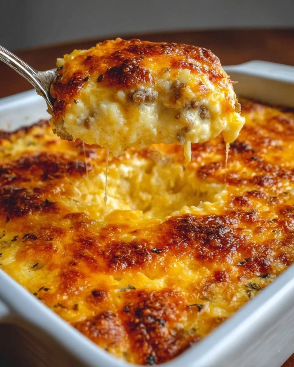 Dolly Parton's 5-ingredient casserole served on a plate