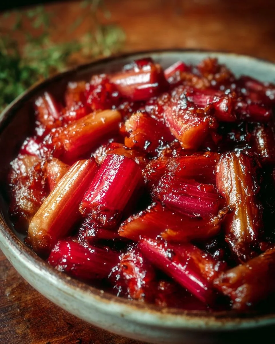 Maple-Glazed Roasted Rhubarb