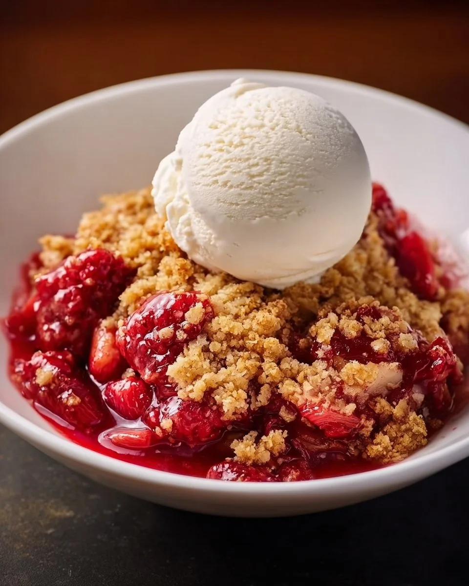 Raspberry Rhubarb Crisp