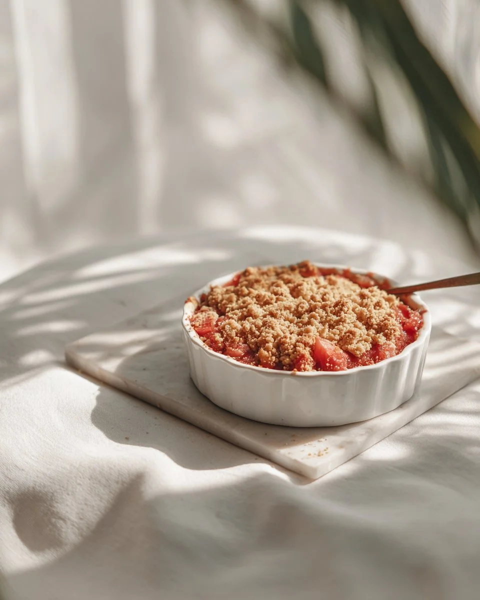 Rhubarb Crisp with Almond Flour