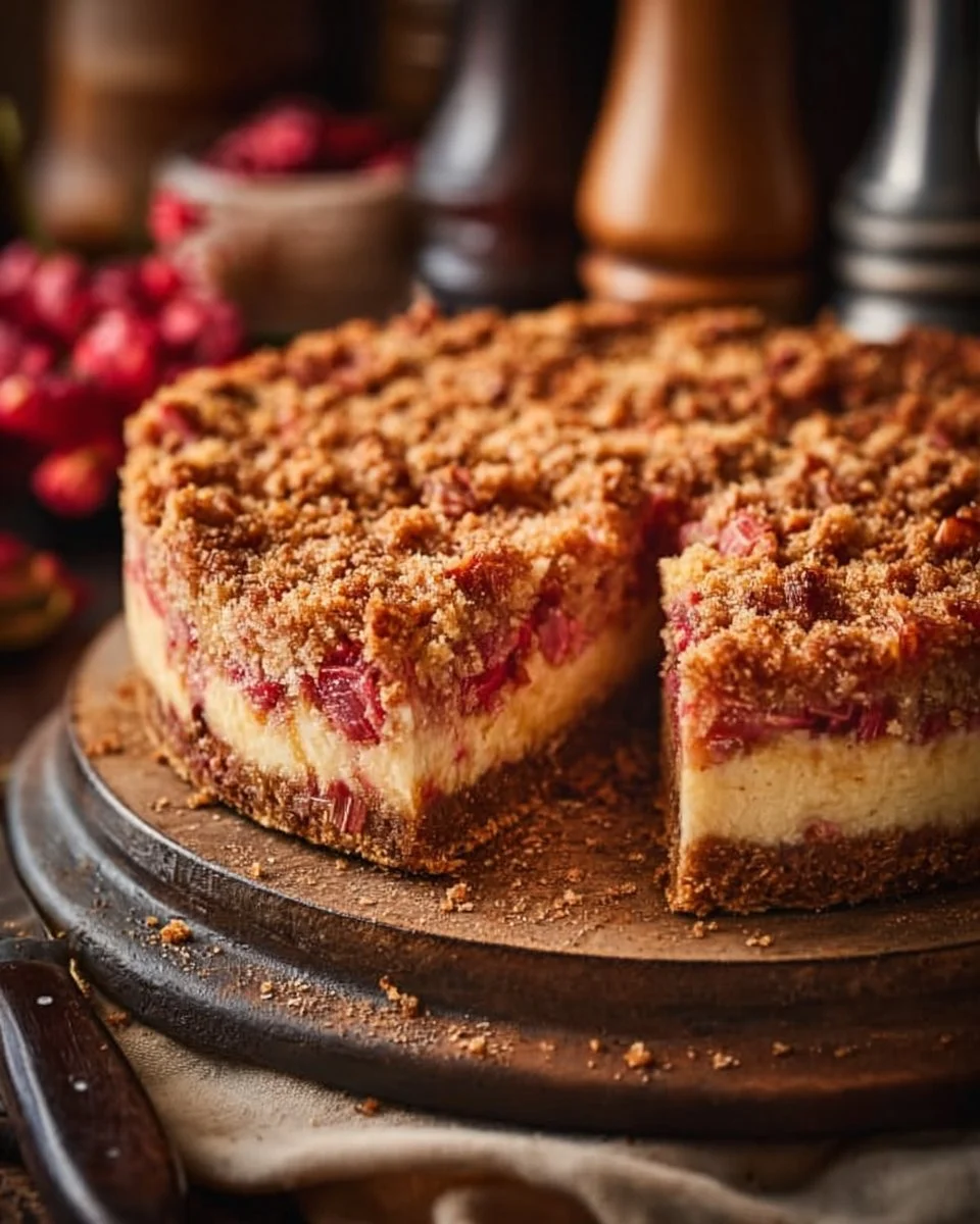 Rhubarb Crumble Cheesecake